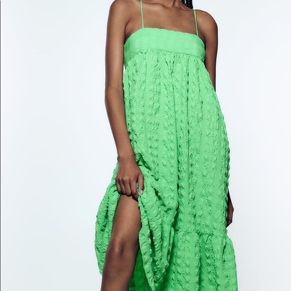 Zara neon dress green size small bloggers favourite tik tok viral sold out - Picture 4 of 4